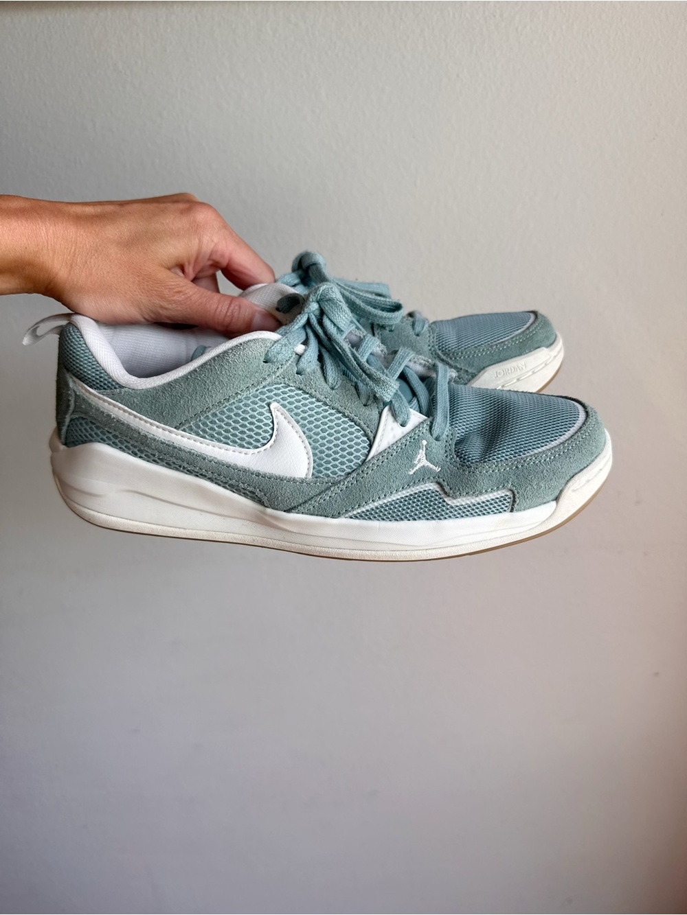Nike Jordans Women's Sneakers Light Teal and White